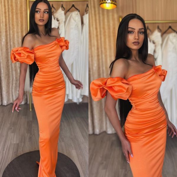 elegant orange prom dresses strapless sheath evening gowns pleats puffy sleeves formal long special occasion party dress, Black
elegant orange prom dresses strapless sheath evening gowns pleats puffy sleeves formal long special occasion party dress, Black