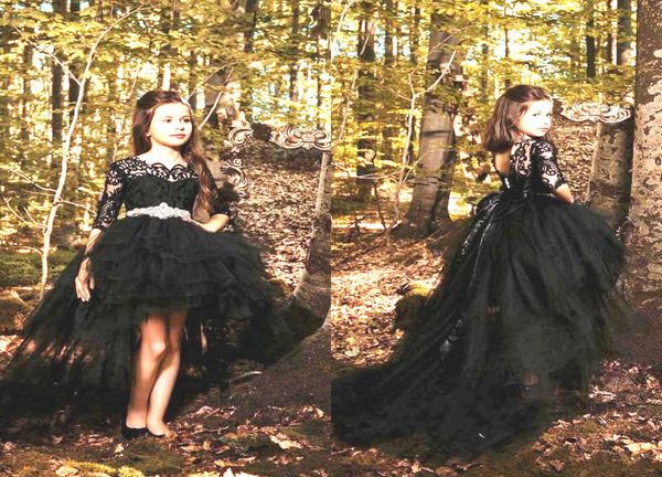 black high low girls pageant dresses 2019 fashion half sleeve lace crystals belt prom dress party gowns flower girl dress custom s2499959, White;red
black high low girls pageant dresses 2019 fashion half sleeve lace crystals belt prom dress party gowns flower girl dress custom s2499959, White;red