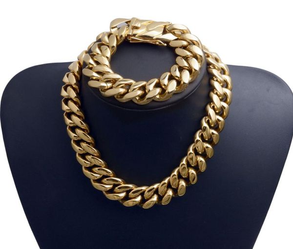 22mm exaggerated superwide men cuban link chain jewlery set hip hop stainless steel choker necklace bracelet 18k gold plated 16q6054745, Silver
22mm exaggerated superwide men cuban link chain jewlery set hip hop stainless steel choker necklace bracelet 18k gold plated 16q6054745, Silver