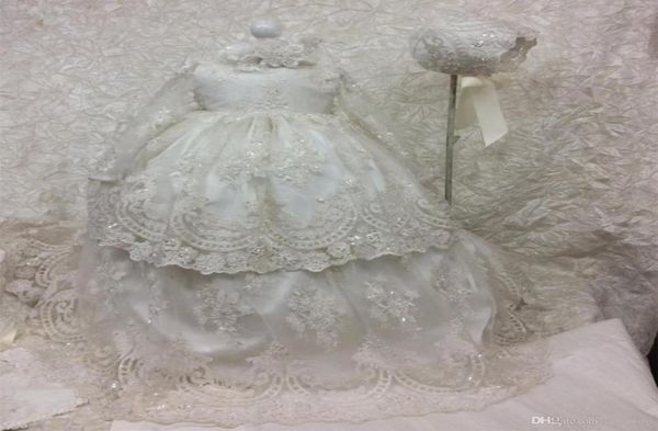 long christening dresses for baby girl with long sleeves baptism gown sequined tulle lace appliqued kid first communication 2418219, White
long christening dresses for baby girl with long sleeves baptism gown sequined tulle lace appliqued kid first communication 2418219, White