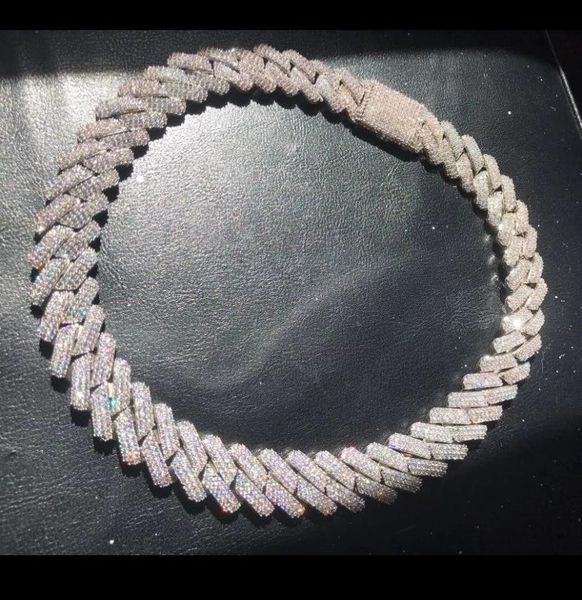 19mm wide heavy iced out bling diamond curb cuban link hip hop chain necklace4284513, Silver
19mm wide heavy iced out bling diamond curb cuban link hip hop chain necklace4284513, Silver