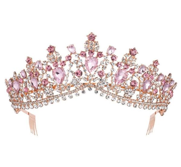 baroque rose gold pink crystal bridal tiara crown with comb pageant prom rhinestone veil tiara headband wedding hair accessories y5299458, White;golden
baroque rose gold pink crystal bridal tiara crown with comb pageant prom rhinestone veil tiara headband wedding hair accessories y5299458, White;golden