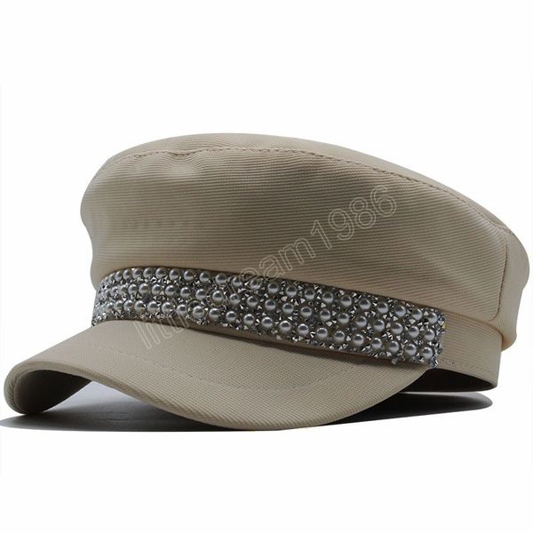 women berets pearl decoration design female cotton hat new summer beret hat lady painter bonnet hats, Blue;gray
women berets pearl decoration design female cotton hat new summer beret hat lady painter bonnet hats, Blue;gray