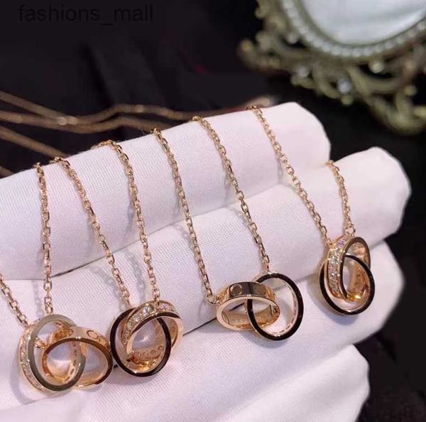 double rings designer necklace love diamond plated gold necklace elegant exquisite chains for men screw iced out pendant necklaces for women, Silver
double rings designer necklace love diamond plated gold necklace elegant exquisite chains for men screw iced out pendant necklaces for women, Silver