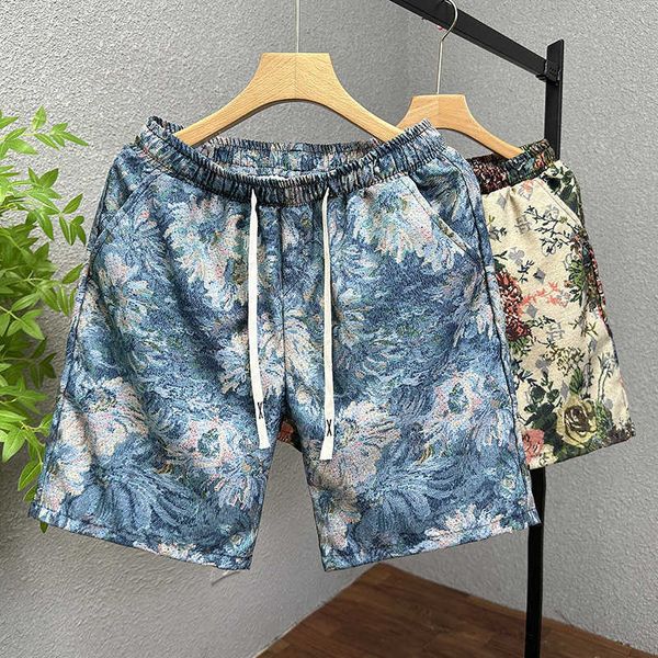 painted rose shorts men's summer personalized flower beachwear fashion printed casual capris, White;black
painted rose shorts men's summer personalized flower beachwear fashion printed casual capris, White;black