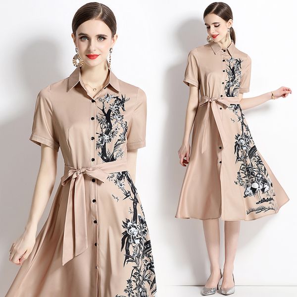 summer floral print white shirt dress 2023 luxury designer short sleeve women's fashion vacation slim lapel lapel party belted bow midi, Black;gray
summer floral print white shirt dress 2023 luxury designer short sleeve women's fashion vacation slim lapel lapel party belted bow midi, Black;gray