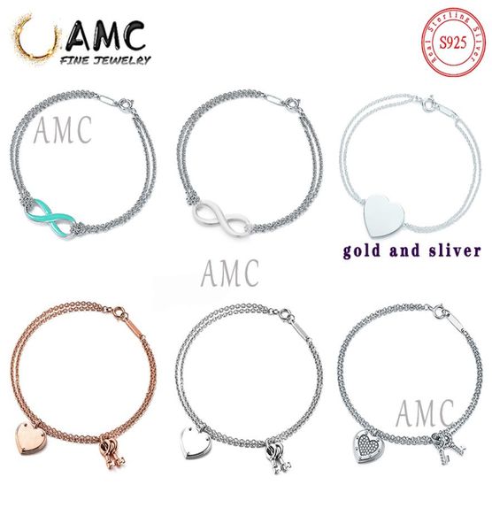 gift box amc925 sterling silver double chain love bracelet limited symbol loves key bracelet jewelry classic fashion 9063680, Golden;silver
gift box amc925 sterling silver double chain love bracelet limited symbol loves key bracelet jewelry classic fashion 9063680, Golden;silver