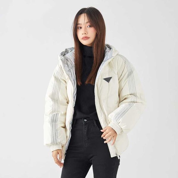 autumn and winter women's hooded striped loose short down coat, down filling fluffy and full, striped pattern classic simple., Black
autumn and winter women's hooded striped loose short down coat, down filling fluffy and full, striped pattern classic simple., Black