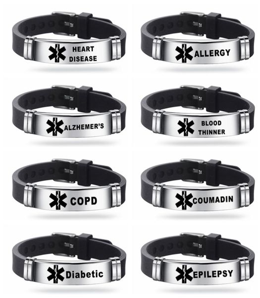 stainless steel engravable bracelet medical alert id bracelets diabetes epilepsy alzheimer039s allergy women men silicone brace3513144, Golden;silver
stainless steel engravable bracelet medical alert id bracelets diabetes epilepsy alzheimer039s allergy women men silicone brace3513144, Golden;silver