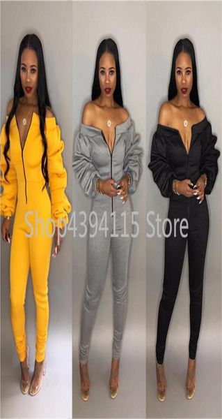 jumpsuit zipper front slash neck off shoulder long puff sleeve thick romper fashion overalls female jumper women bodysuit2521290, Black;white
jumpsuit zipper front slash neck off shoulder long puff sleeve thick romper fashion overalls female jumper women bodysuit2521290, Black;white