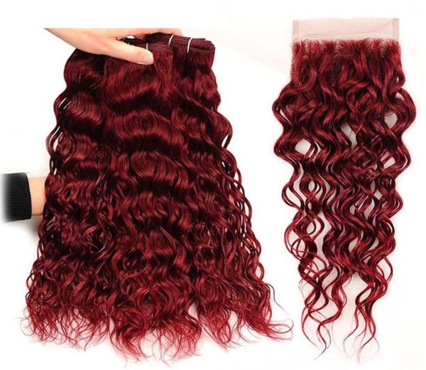 99j burgundy malaysian water wave human hair 3 bundles with 4x4 lace closure 4pcs wine red mink wet and wavy virgin hair weave9632008, Black;brown
99j burgundy malaysian water wave human hair 3 bundles with 4x4 lace closure 4pcs wine red mink wet and wavy virgin hair weave9632008, Black;brown