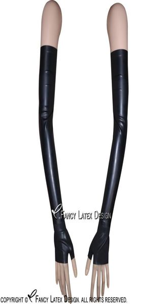 black long latex gloves fingerless buckles rubber mittens plus size 00157453044, Silver
black long latex gloves fingerless buckles rubber mittens plus size 00157453044, Silver