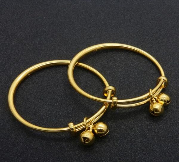 good polished 24k yellow gold filled 3mm baby bell bracelet bangle 2pcslot inner diameter 185inch1923280, Black
good polished 24k yellow gold filled 3mm baby bell bracelet bangle 2pcslot inner diameter 185inch1923280, Black