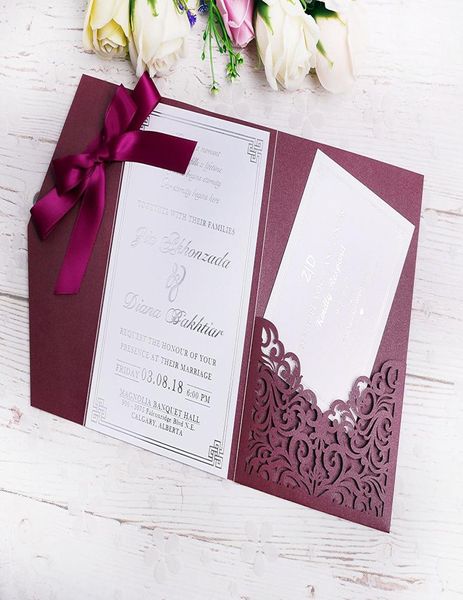 2020 new 3 folds wedding burgundy invitations cards with burgundy ribbons for wedding bridal shower engagement birthday graduation3194411, Black
2020 new 3 folds wedding burgundy invitations cards with burgundy ribbons for wedding bridal shower engagement birthday graduation3194411, Black
