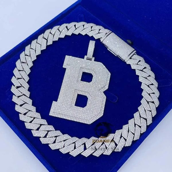 hip hop gold iced out vvs moissanite diamond custom letter name necklace, Silver
hip hop gold iced out vvs moissanite diamond custom letter name necklace, Silver