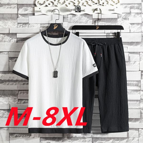 mens tracksuits summer casual sports set mens linen shortsleeve capris twopiece sweatabsorbing breathable leisure loose 6xl 7xl 8xl 230715, Gray
mens tracksuits summer casual sports set mens linen shortsleeve capris twopiece sweatabsorbing breathable leisure loose 6xl 7xl 8xl 230715, Gray