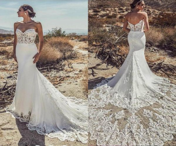 2019 lace wedding dresses sweetheart appliqued satin sweep train illusion bodice mermaid wedding dress custom plus size beach brid2388367, White
2019 lace wedding dresses sweetheart appliqued satin sweep train illusion bodice mermaid wedding dress custom plus size beach brid2388367, White
