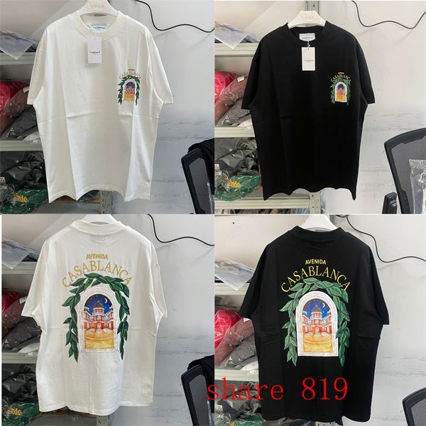 women's tshirt 2023 black white avenida casablanca t shirt men women greenery star castle print casual tennis club 230715
women's tshirt 2023 black white avenida casablanca t shirt men women greenery star castle print casual tennis club 230715
