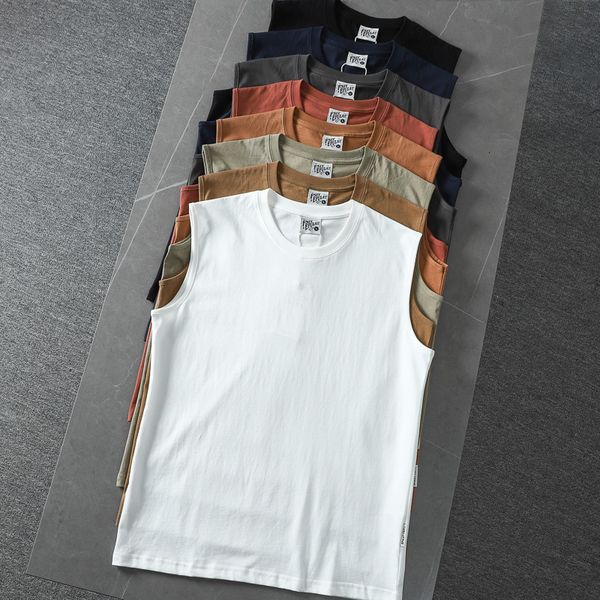 men' tank summer american sleeveless oneck solid color tshirt fashion 100 cotton washed casual sports fitness basketball vest 230715, White;black
men' tank summer american sleeveless oneck solid color tshirt fashion 100 cotton washed casual sports fitness basketball vest 230715, White;black