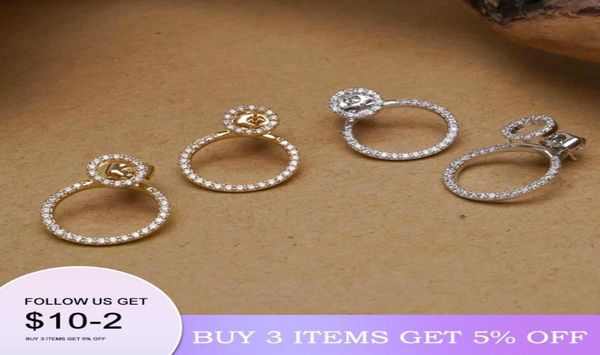 hoop huggie starmoon micro pave zircon front and back circle stud earrings for women 2021 jewelry delicate earings whole6562753, Golden;silver 
hoop huggie starmoon micro pave zircon front and back circle stud earrings for women 2021 jewelry delicate earings whole6562753, Golden;silver