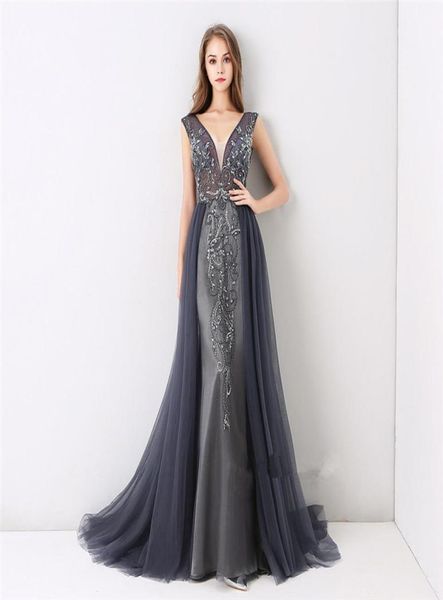 2018 elegant navy tulle crystals prom dresses v neck detachable train evening gowns custom beads evening dresses vestidos formales9945982, Black
2018 elegant navy tulle crystals prom dresses v neck detachable train evening gowns custom beads evening dresses vestidos formales9945982, Black