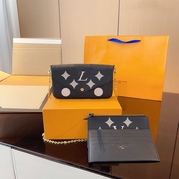woman felicie pochette chain designers matte leather 3 in 1messenger bag wallet m82479
woman felicie pochette chain designers matte leather 3 in 1messenger bag wallet m82479