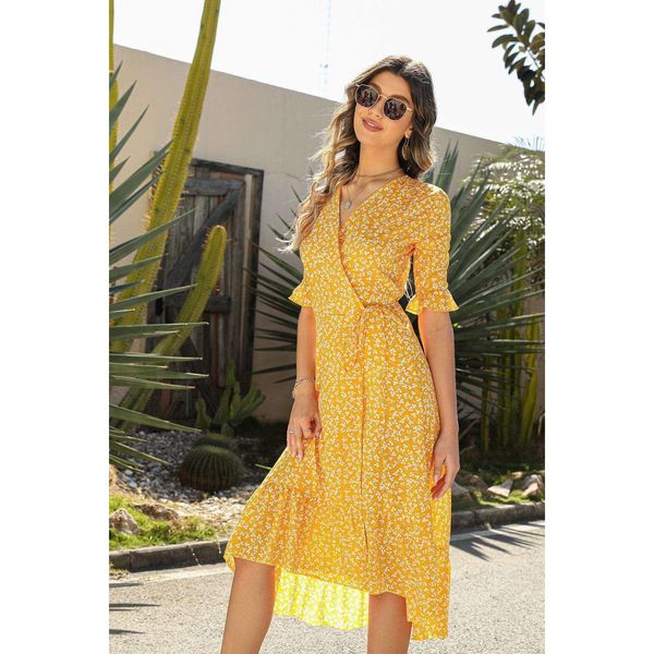 self designed original real ssummer cross border arrival floral v neck lace up seaside dress long, Black;gray
self designed original real ssummer cross border arrival floral v neck lace up seaside dress long, Black;gray