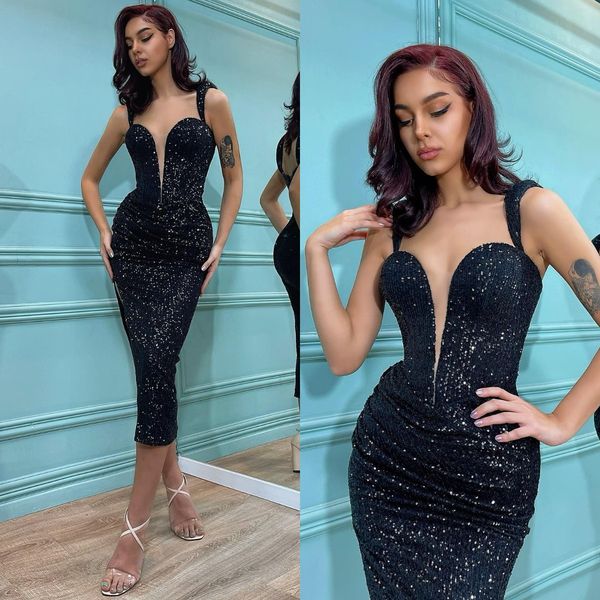 fashion black sequins prom dresses straps illusion v neck evening gowns pleats formal red carpet special occasion party dress
fashion black sequins prom dresses straps illusion v neck evening gowns pleats formal red carpet special occasion party dress