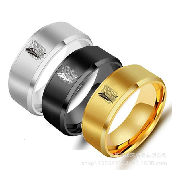 5 colors attack on titan black sliver rvs ring wings of liberty flat finger rings for men women jewelry anime fans8299465, Golden;silver
5 colors attack on titan black sliver rvs ring wings of liberty flat finger rings for men women jewelry anime fans8299465, Golden;silver