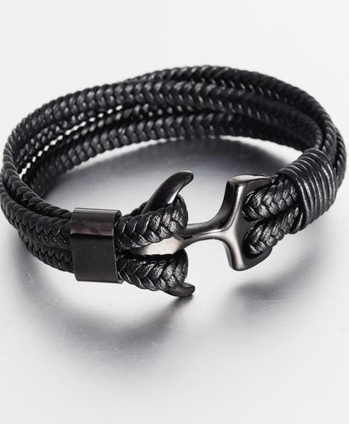 men039s titanium steel bracelet black personality leather woven anchor rope for men gift charm bracelets5300369, Golden;silver
men039s titanium steel bracelet black personality leather woven anchor rope for men gift charm bracelets5300369, Golden;silver