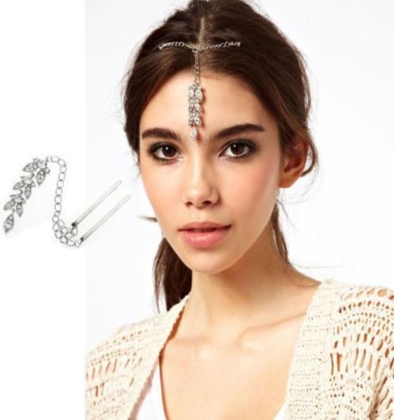 bride hair pin cuff wrap silver crystal leaf pendant forehead chains indian head jewelry headband6362839, Golden;silver
bride hair pin cuff wrap silver crystal leaf pendant forehead chains indian head jewelry headband6362839, Golden;silver