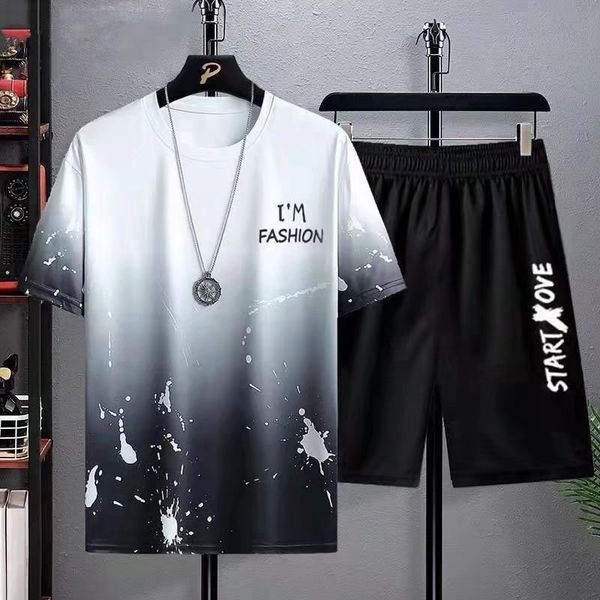 mens tracksuits summer fashion ice silk loose gradient tracksuit letter printing short sleeved tshirt and shorts pants two piece sets 230715, Gray
mens tracksuits summer fashion ice silk loose gradient tracksuit letter printing short sleeved tshirt and shorts pants two piece sets 230715, Gray