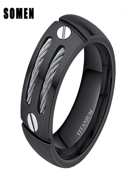 wedding rings 8mm men039s black cable screw inlay titanium ring cool band punk rock male jewelry bague homme anel masculino15067002, Slivery;golden
wedding rings 8mm men039s black cable screw inlay titanium ring cool band punk rock male jewelry bague homme anel masculino15067002, Slivery;golden