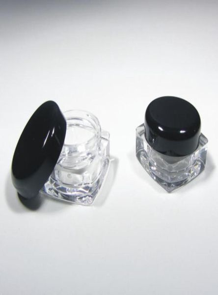 50pcs cosmetic jars thick wall square plastic beauty containers packaging 5 gram black or clear lids ship3412141
50pcs cosmetic jars thick wall square plastic beauty containers packaging 5 gram black or clear lids ship3412141