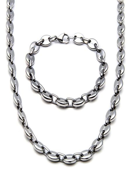 10mm wide shiny coffee beans link chain bracelet mens 14k gold chains necklace stainless steel costume jewelry set boyfriend gifts3851344, Silver
10mm wide shiny coffee beans link chain bracelet mens 14k gold chains necklace stainless steel costume jewelry set boyfriend gifts3851344, Silver