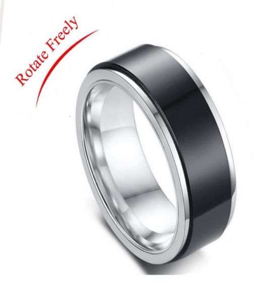 titanium steel spinner anxiety ring for women men rotate 8mm punk antistress mens rings jewelry accessories anillos hombre5993216, Silver
titanium steel spinner anxiety ring for women men rotate 8mm punk antistress mens rings jewelry accessories anillos hombre5993216, Silver