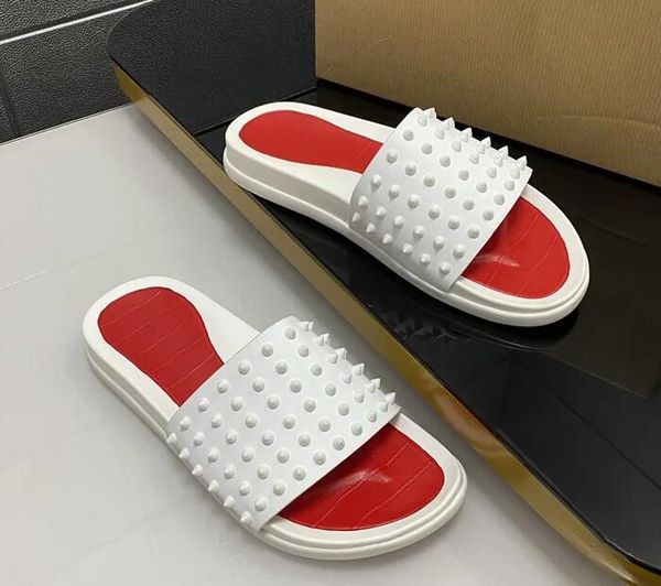 2023 man classic spike slippers flat spikes slide sandal mens thick rubber sole slipper studs slides platform mules for men summer sandals, Black
2023 man classic spike slippers flat spikes slide sandal mens thick rubber sole slipper studs slides platform mules for men summer sandals, Black