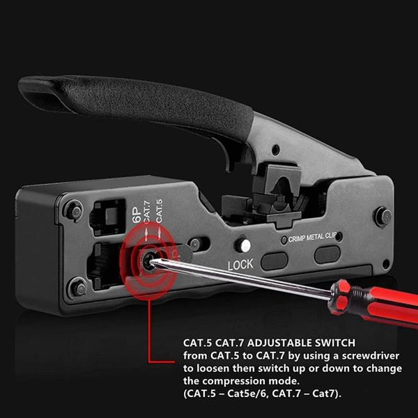 pants cat5 cat6a cat7 modular crimper (black) with rj45 rj12 rj11 network cable tester tool kit
pants cat5 cat6a cat7 modular crimper (black) with rj45 rj12 rj11 network cable tester tool kit