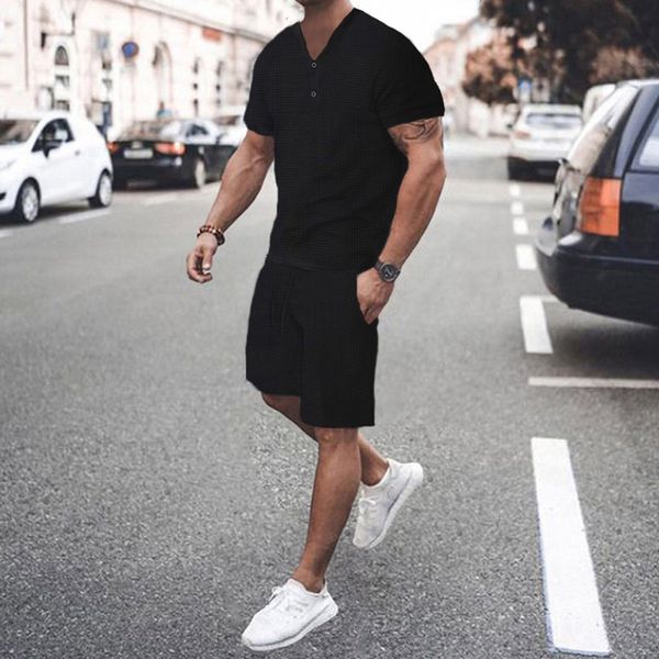 mens tracksuits summer casual clothes solid color two piece suits short sleeve buttoned v neck t shirt and shorts sets men streetwear 230715, Gray
mens tracksuits summer casual clothes solid color two piece suits short sleeve buttoned v neck t shirt and shorts sets men streetwear 230715, Gray