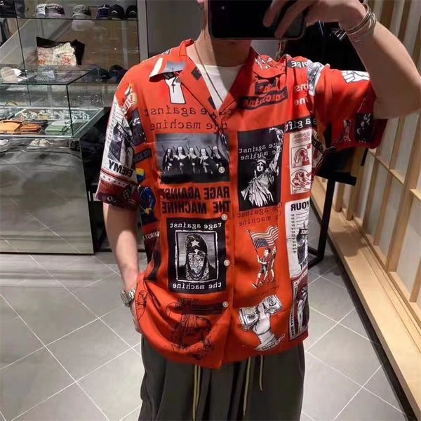 men's tshirts red wacko maria multi poster pattern print short sleeve shirts summer men women oversize hawaiian beach shirt japan 23071, White;black
men's tshirts red wacko maria multi poster pattern print short sleeve shirts summer men women oversize hawaiian beach shirt japan 23071, White;black