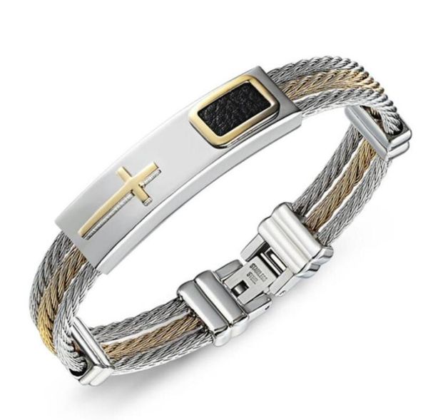 jewelry titanium steel bracelets three rows cross bangles for men fashion of 5156543, Black
jewelry titanium steel bracelets three rows cross bangles for men fashion of 5156543, Black