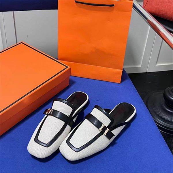 designer ladies slippers 2023 new baotou flat heel half support outwear square head classic back hollow single shoe fashion soft sole elegan, Black
designer ladies slippers 2023 new baotou flat heel half support outwear square head classic back hollow single shoe fashion soft sole elegan, Black
