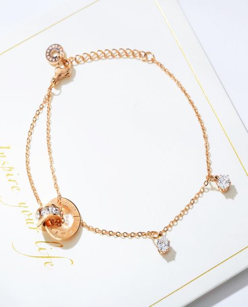 di350 simple double layer diamond bracelet titanium steel plated rose gold round ring interlocking circle slender ochain jewelry9919728, Golden;silver
di350 simple double layer diamond bracelet titanium steel plated rose gold round ring interlocking circle slender ochain jewelry9919728, Golden;silver