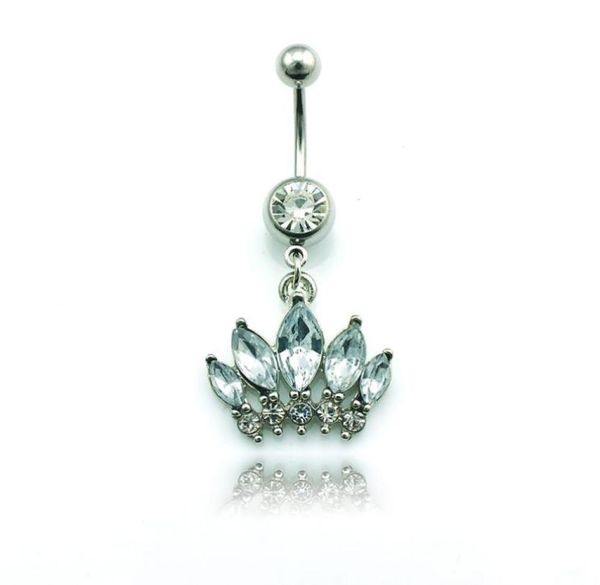 body piercing fashion belly button rings stainless steel barbell dangle white plastic crystal crown navel rings jewelry9793788, Silver
body piercing fashion belly button rings stainless steel barbell dangle white plastic crystal crown navel rings jewelry9793788, Silver