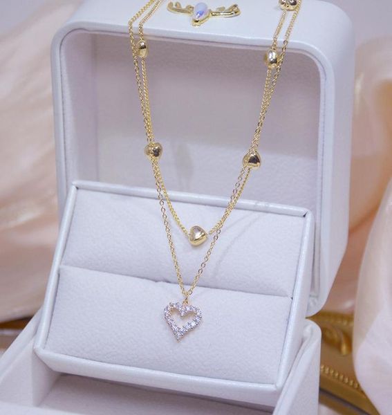 14k real gold double layer heart necklace shining bling zircon women clavicle chain elegant charm wedding pendant jewelry chains8168430, Silver
14k real gold double layer heart necklace shining bling zircon women clavicle chain elegant charm wedding pendant jewelry chains8168430, Silver