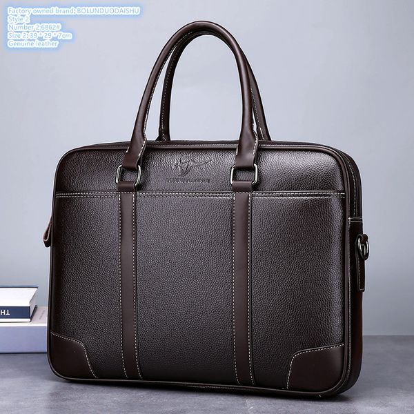 Sales factory men shoulder bag 2 colors horizontal leather business handbag waterproof and wearable leather briefcase solid color simple backpack 6819#, Brown
Sales factory men shoulder bag 2 colors horizontal leather business handbag waterproof and wearable leather briefcase solid color simple backpack 6819#, Brown