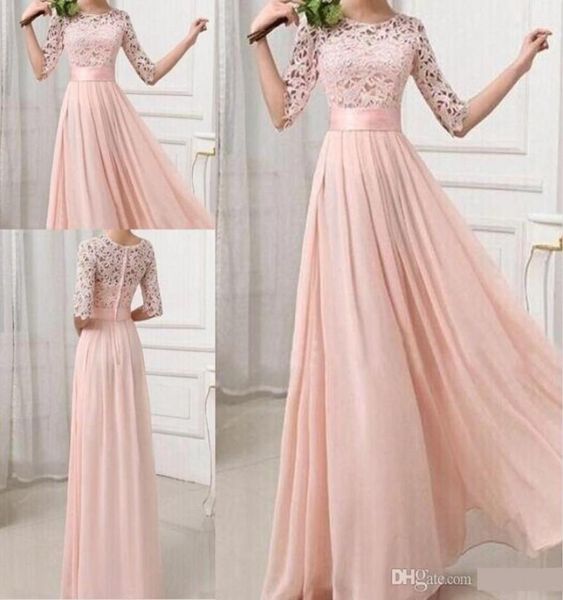 new formal bridesmaid dresses chiffon long maids of honor bridesmaids dress with lace 12 sleeve floorlength gowns for 534071, White;pink
new formal bridesmaid dresses chiffon long maids of honor bridesmaids dress with lace 12 sleeve floorlength gowns for 534071, White;pink