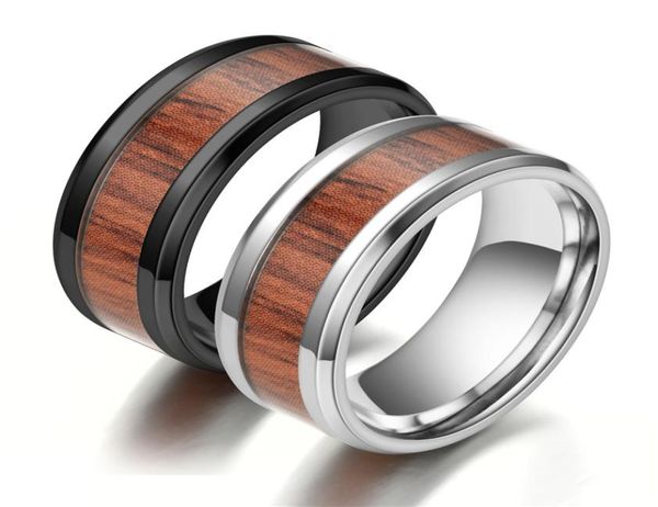 wood grain polishing men band ring middle 100 stainless steel wedding bands multisize 6135773820, Silver 
wood grain polishing men band ring middle 100 stainless steel wedding bands multisize 6135773820, Silver