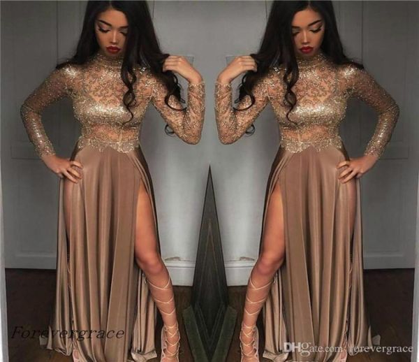 2019 vintage high collar long sleeves prom dress lace split formal holidays wear graduation evening party gown custom made p1658264, Black
2019 vintage high collar long sleeves prom dress lace split formal holidays wear graduation evening party gown custom made p1658264, Black