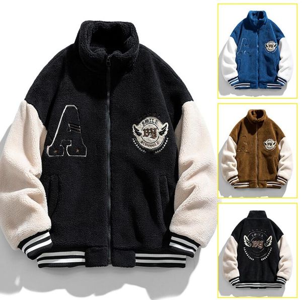 autumn/winter men's jackets standing collar embroidered granular fleece jacket coat shake granular fleece casual outerwear clothing coa, Black;brown
autumn/winter men's jackets standing collar embroidered granular fleece jacket coat shake granular fleece casual outerwear clothing coa, Black;brown